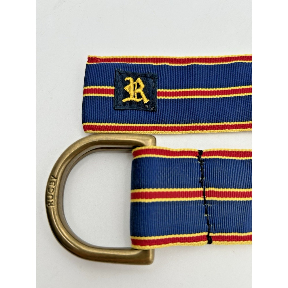 RUGBY Ralph Lauren Ring Belt Classic Red & Gold Stripe Mens Size XL - Picture 3 of 7